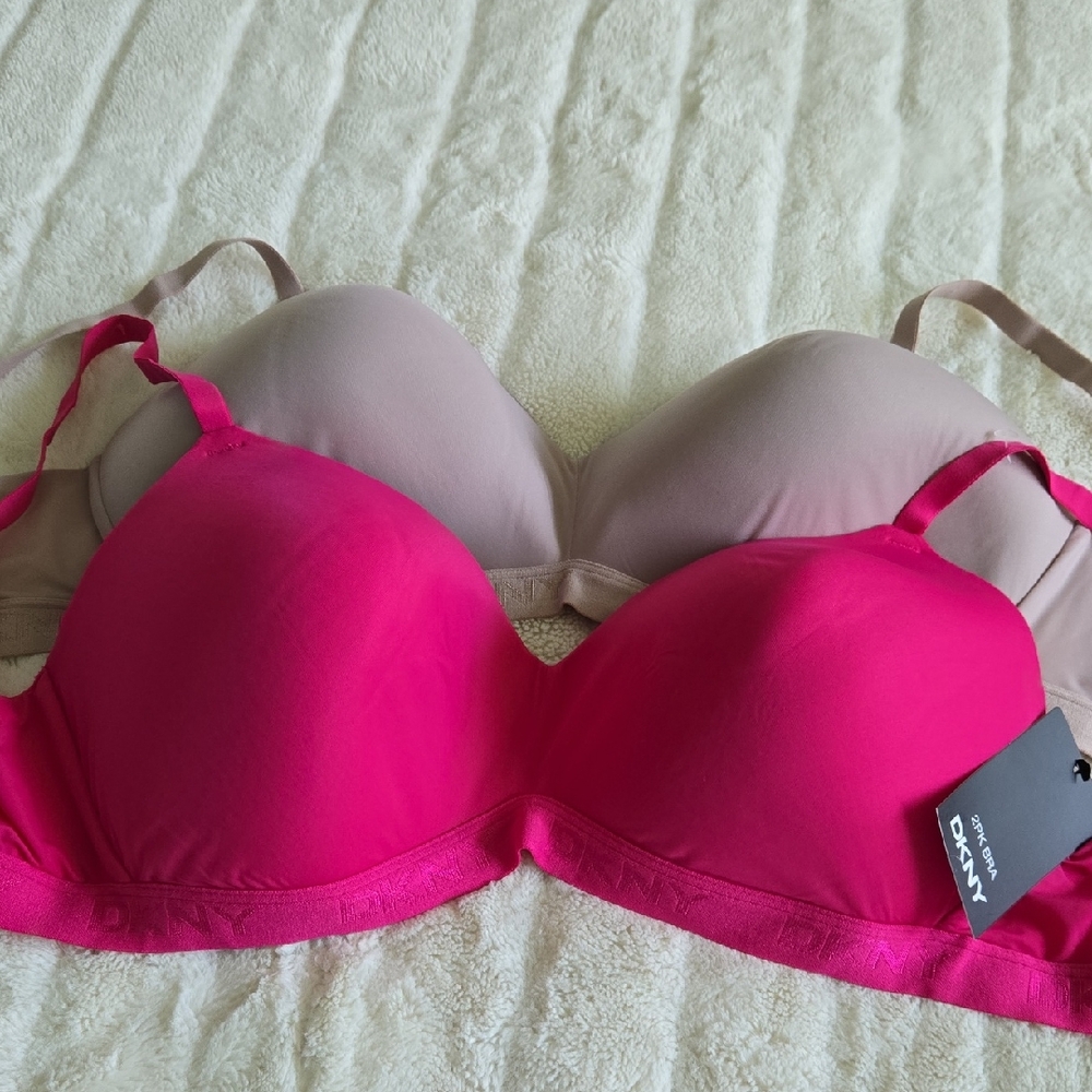 DKNY Pink and Tan Bras Intimates & Sleepwear
